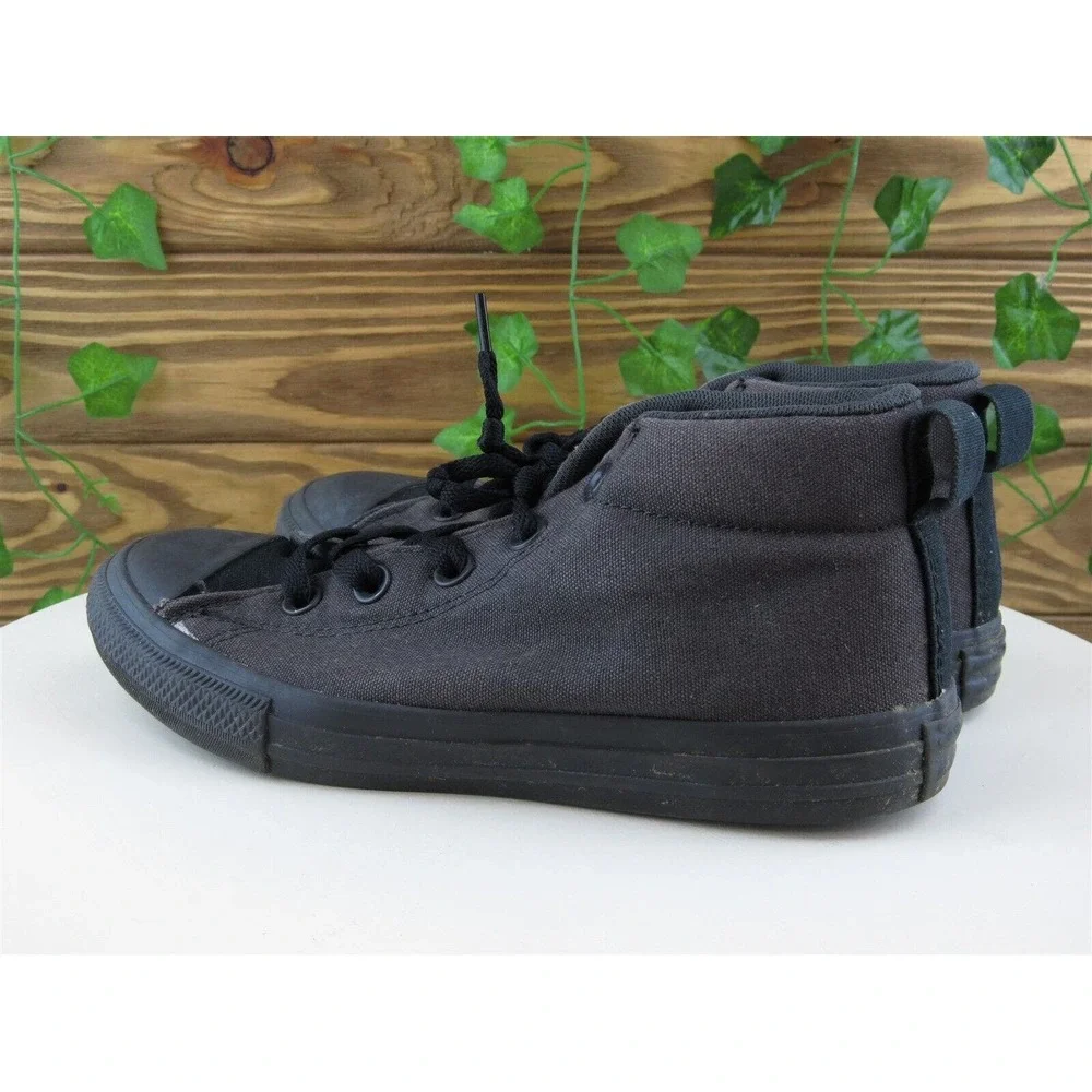 Converse Shoes Sz 3 Sneaker Boys Youth Black Fabric Lace‎ Up Medium